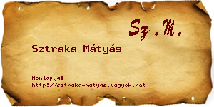 Sztraka Mátyás névjegykártya