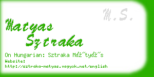 matyas sztraka business card